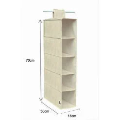 ORGANIZER ARMADIO PORTATUTTO APPENDIBILE SCARPE BORSE 5 RIPIANI 15X30X70CM 69704