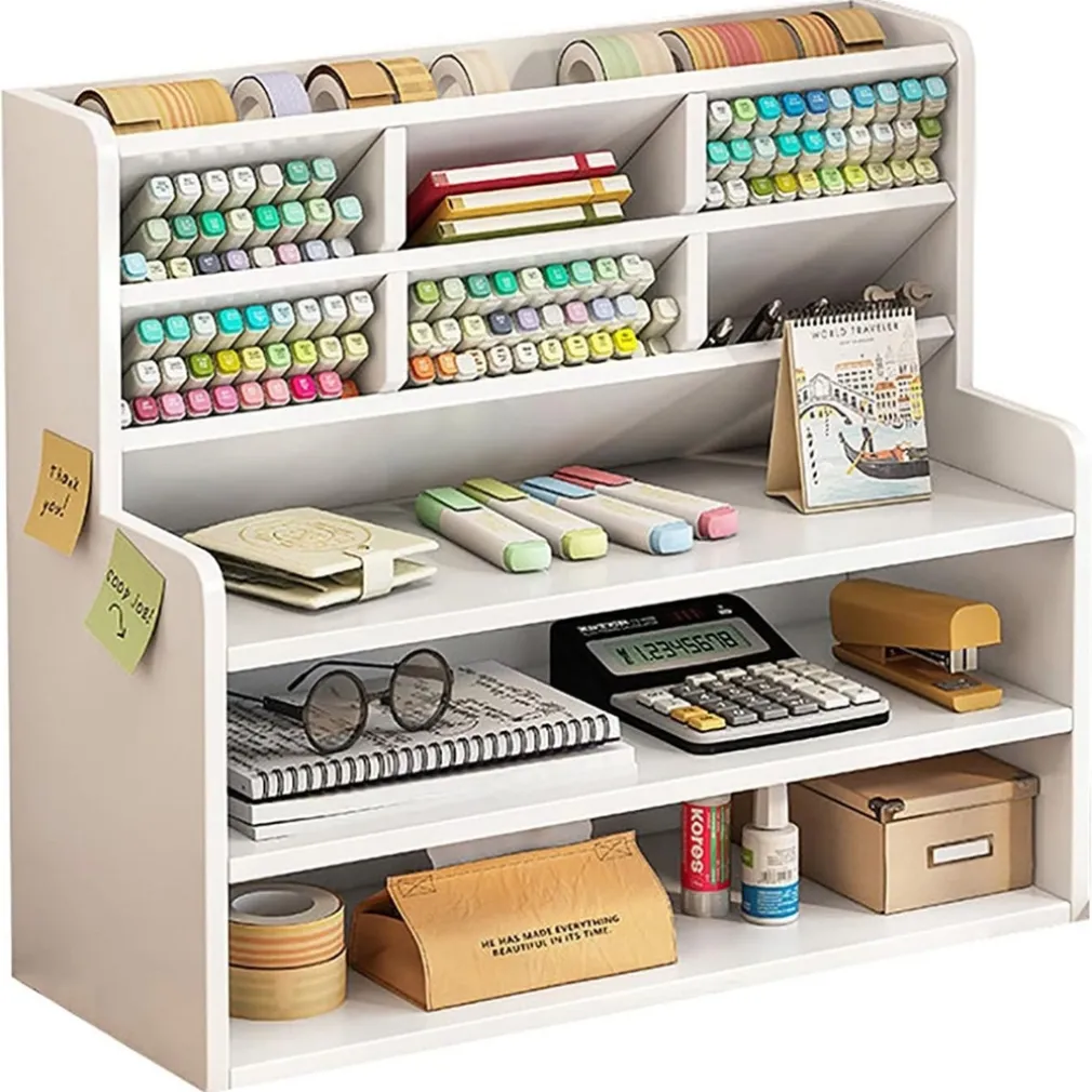 ORGANIZER DA SCRIVANIA MULTIUSO IN LEGNO PER CAMERETTA BAMBINI SCAFFALE MULTIFUNZIONALE