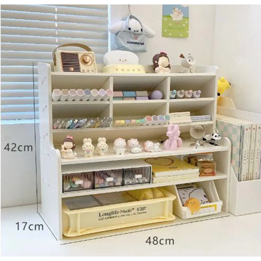 ORGANIZER DA SCRIVANIA MULTIUSO IN LEGNO PER CAMERETTA BAMBINI SCAFFALE MULTIFUNZIONALE