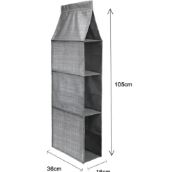 ORGANIZER GRUCCIA PER ARMADIO CON 3 RIPIANI SCOMPARTI TESSUTO SALVASPAZIO 69723