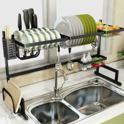 ORGANIZER ORGANIZZATORE CUCINA SCOLAPIATTI SCAFFALE APPOGGIO RIPIANI 920 MM