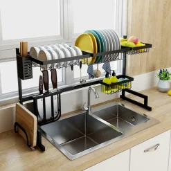 ORGANIZER ORGANIZZATORE PER CUCINA SCOLAPIATTI SCAFFALE DA APPOGGIO RIPIANI 62CM