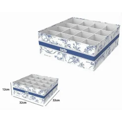 ORGANIZER PER ARMADIO 16 SCOMPARTI SCATOLA SALVASPAZIO 32X32X12CM FANTASIA 87332
