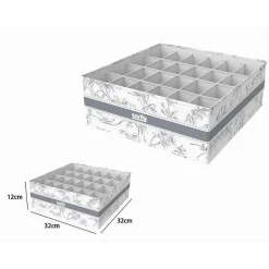 ORGANIZER PER ARMADIO 24 SCOMPARTI SCATOLA SALVASPAZIO 32X32X12CM FANTASIA 87334