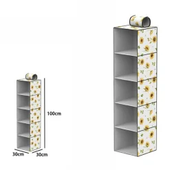 ORGANIZER PER ARMADIO 5 STRATI SCAFFALE PENSILE PORTA OGGETTI SCAFFALI 30x30x100