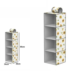 ORGANIZER PER ARMADIO 4 STRATI SCAFFALE PENSILE PORTA OGGETTI SCAFFALI 30x30x80