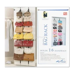 ORGANIZER PER BORSE CAPPELLI CON ELASTICO REGOLABILE PER PORTA CON 16 GANCI