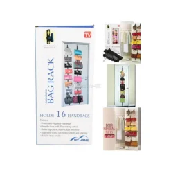 ORGANIZER PER BORSE CAPPELLI CON ELASTICO REGOLABILE PER PORTA CON 16 GANCI