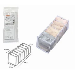 ORGANIZER PER CASSETTI 7 SCOMPARTI TESSUTO BIANCHERIA INTIMA SALVASPAZIO 59978