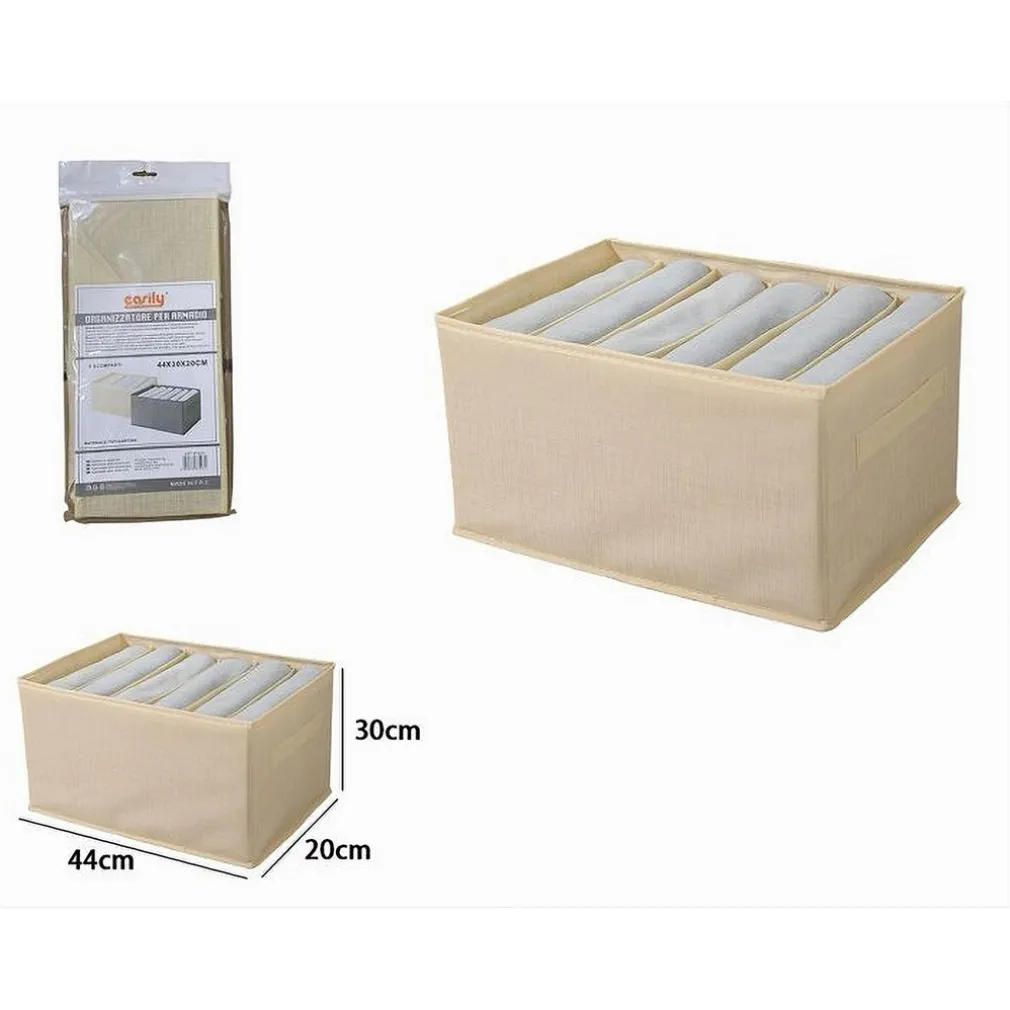 ORGANIZER SALVASPAZIO PER ARMADI SCATOLA PIEGHEVOLE 6 SCOMPARTI 44X20X30CM 87403