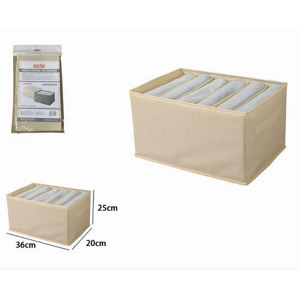 ORGANIZER SALVASPAZIO PER ARMADI SCATOLA PIEGHEVOLE 6 SCOMPARTI 36X20X25CM 87401
