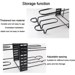 ORGANIZZATORE ESTENSIBILE REGOLABILE PER PENTOLE PADELLE A 8 LIVELLI ORGANIZER CUCINA