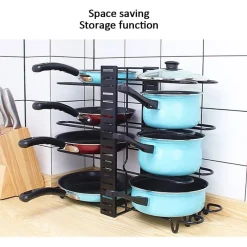 ORGANIZZATORE ESTENSIBILE REGOLABILE PER PENTOLE PADELLE A 8 LIVELLI ORGANIZER CUCINA