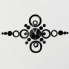 OROLOGI DA PARETE ADESIVO OROLOGIO MODERNO EFFETTO SPECCHIO CON CERCHI FORMA PIU
