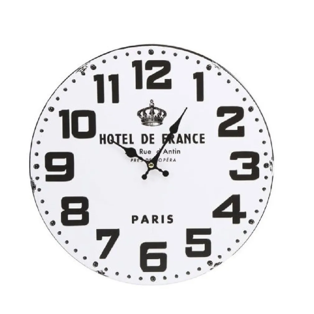 OROLOGIO DA PARETE IN LEGNO ROTONDO VINTAGE RETRO' ANALOGICO CASA CUCINA 218694