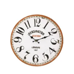 OROLOGIO DA PARETE IN LEGNO ROTONDO VINTAGE RETRO' ANALOGICO CASA CUCINA 218694