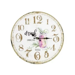 OROLOGIO DA PARETE MURO IN LEGNO ANALOGICO DECORATO CUCINA STANZA CASA 218691