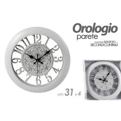 OROLOGIO DA PARETE MURO TONDO SILENZIOSO 31 X 4 CM VINTAGE SHABBY CHIC 798078