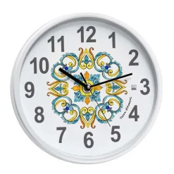 OROLOGIO DA PARETE MURO TONDO MOVIMENTO SILENZIOSO 31X4 CM DECORO MOSAICO 817090