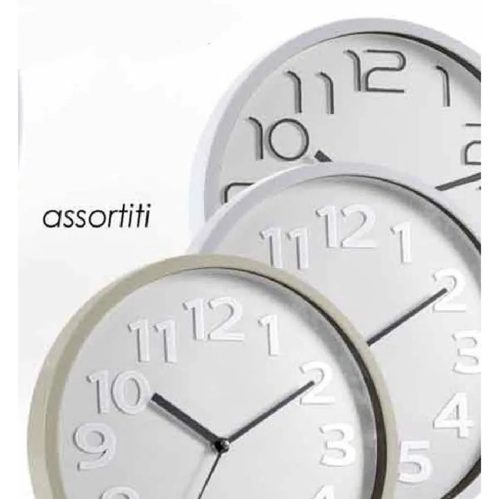 OROLOGIO DA PARETE TONDO 30X4 CM MOVIMENTO SILENZIOSO ELEGANTE ASSORTITI 684111