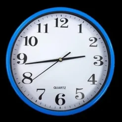 OROLOGIO DA PARETE TONDO QUARZO MURO CORNICE BLU DIAMETRO 22 CM