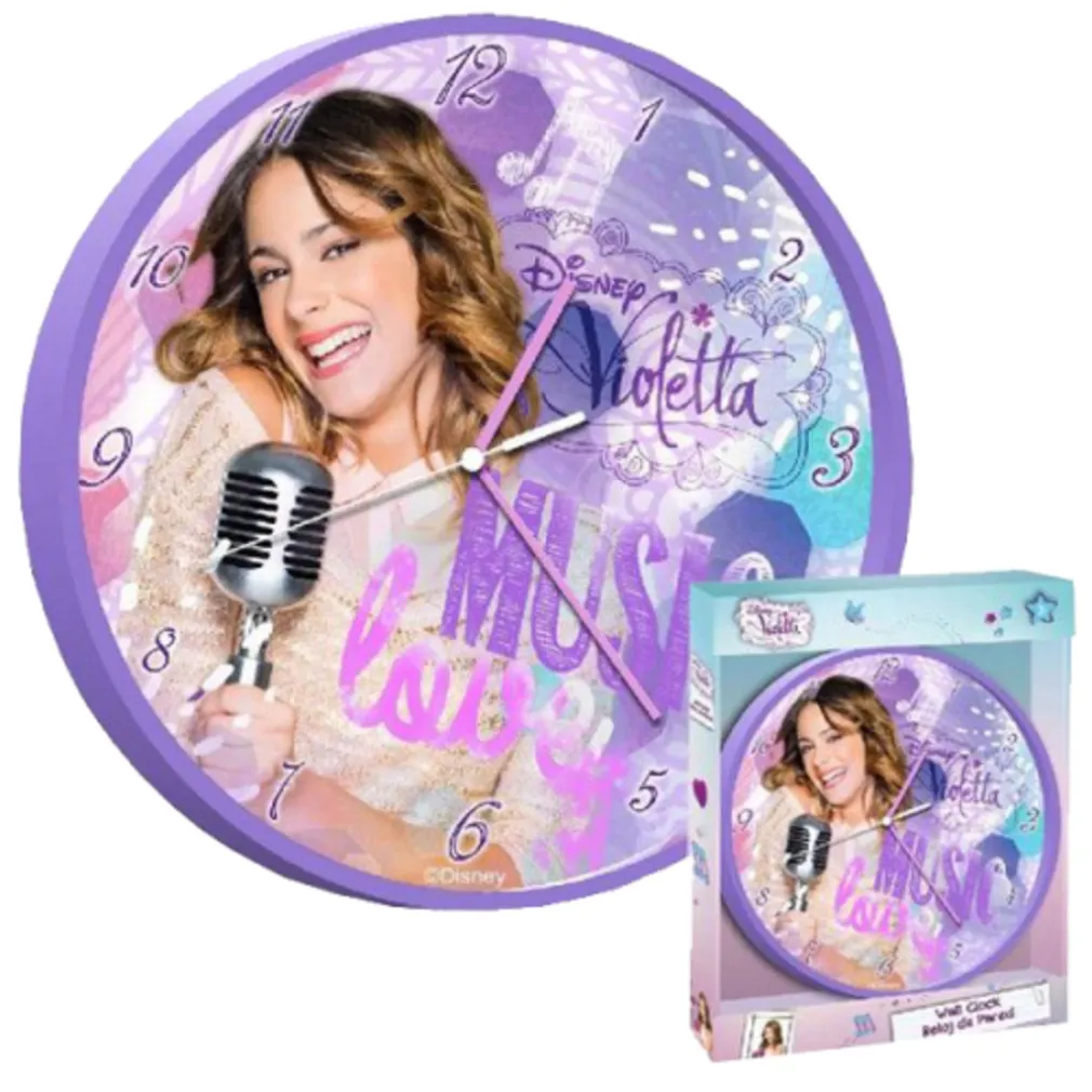 OROLOGIO DA PARETE VIOLETTA DISNEY PER STANZETTA BAMBINE IDEA REGALO ROSA VIOLA