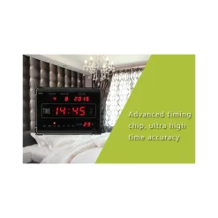 OROLOGIO DIGITALE A LED CON DATARIO TEMPERATURA ORARIO SVEGLIA A PARETE MURO