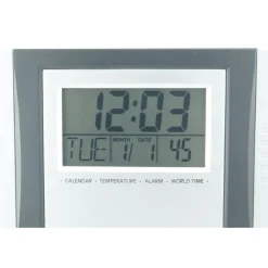 OROLOGIO DIGITALE DA PARETE DA SCRIVANIA TEMPERATURA DATARIO ALLARME CRONO 2304