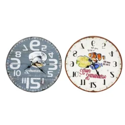 OROLOGIO IN LEGNO DA PARETE ROTONDO ANALOGICO VINTAGE RETRO' CASA CUCINA 218690