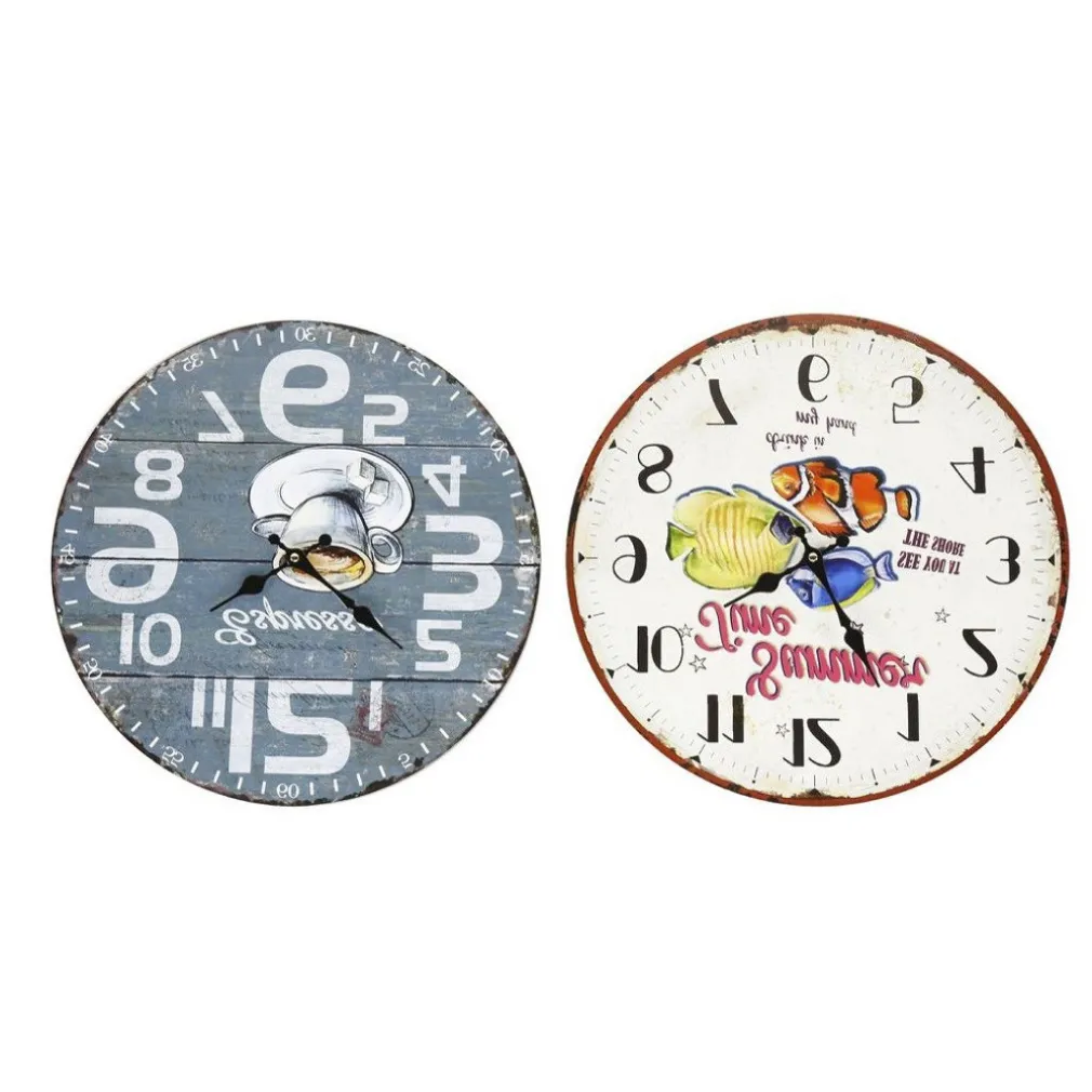 OROLOGIO IN LEGNO DA PARETE ROTONDO ANALOGICO VINTAGE RETRO' CASA CUCINA 218690