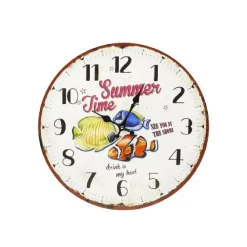 OROLOGIO IN LEGNO DA PARETE ROTONDO ANALOGICO VINTAGE RETRO' CASA CUCINA 218690