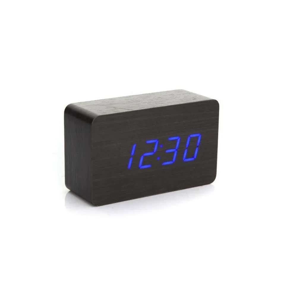 Orologio Moderno effetto legno Wooden USB/AAA Light LED Digital Alarm Clock