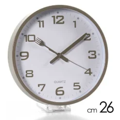 OROLOGIO PARETE CUCINA POSATE TONDO SILENZIOSO 26 CM PLASTICA COLORI ASS 721854