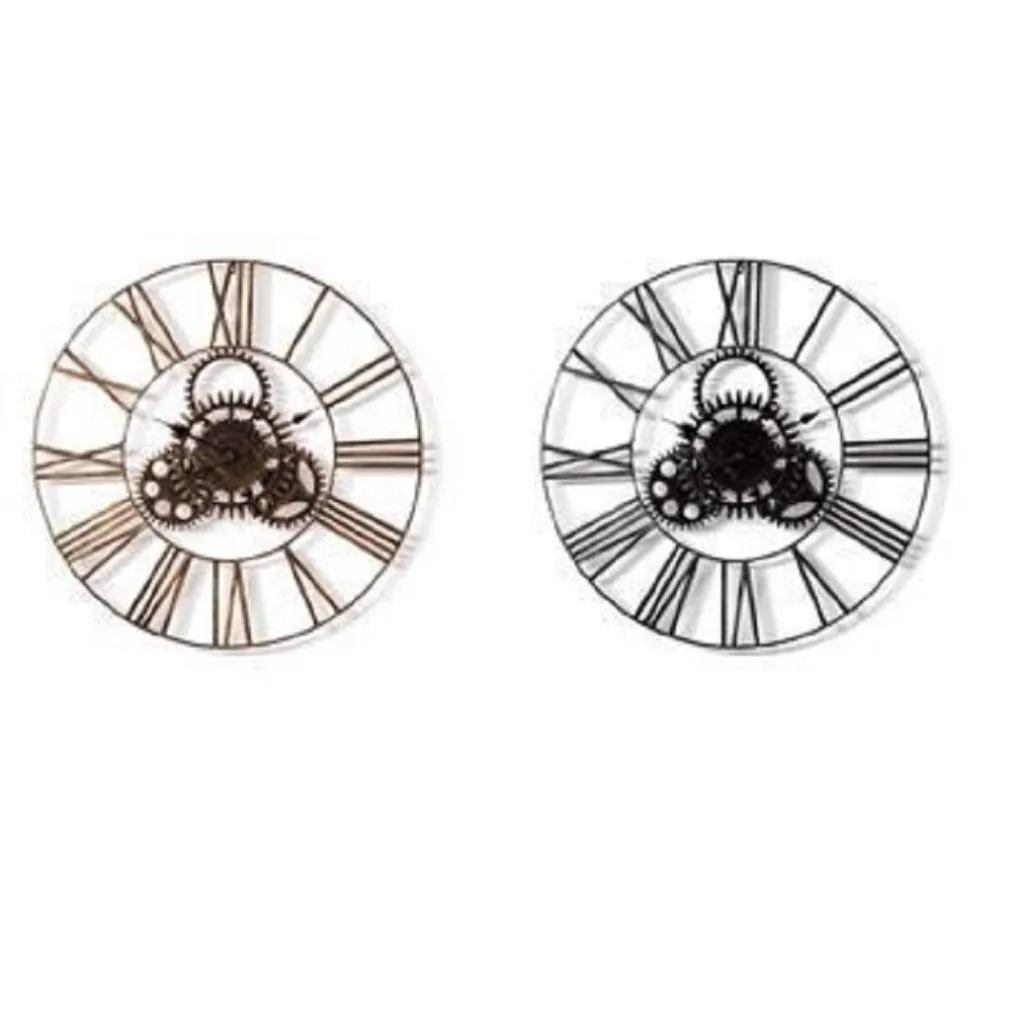 OROLOGIO PARETE IN FERRO 80 CM STILE VINTAGE INDUSTRIALE INGRANAGGI CASA 545694