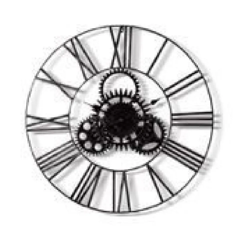 OROLOGIO PARETE IN FERRO 80 CM STILE VINTAGE INDUSTRIALE INGRANAGGI CASA 545694