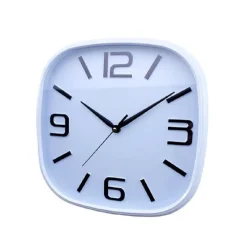 OROLOGIO PARETE MURO QUADRATO ANALOGICO CASA ARREDAMENTO 30CM BIANCO NERO 206959