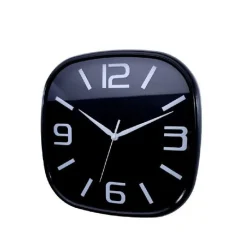 OROLOGIO PARETE MURO QUADRATO ANALOGICO CASA ARREDAMENTO 30CM BIANCO NERO 206959