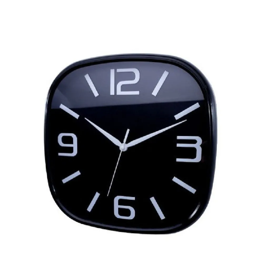 OROLOGIO PARETE MURO QUADRATO ANALOGICO CASA ARREDAMENTO 30CM BIANCO NERO 206959