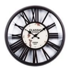 OROLOGIO PARETE TONDO IN PLASTICA 41CM VINTAGE RETRO 2 MODELLI ASSORTITI 5661110