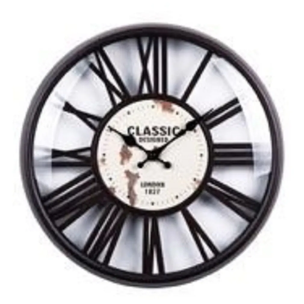OROLOGIO PARETE TONDO IN PLASTICA 41CM VINTAGE RETRO 2 MODELLI ASSORTITI 5661110