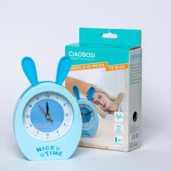 OROLOGIO SVEGLIA ANALOGICA A FORMA DI CONIGLIETTO DA TAVOLO PER BAMBINI TX-9124