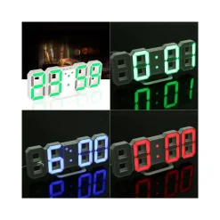 OROLOGIO SVEGLIA DIGITALE DISPLAY 3D A LED DA TAVOLO PARETE ARREDO CASA UFFICIO