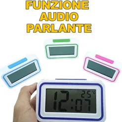 OROLOGIO SVEGLIA DIGITALE CON AUDIO PARLANTE IN ITALIANO PER IPOVEDENTI