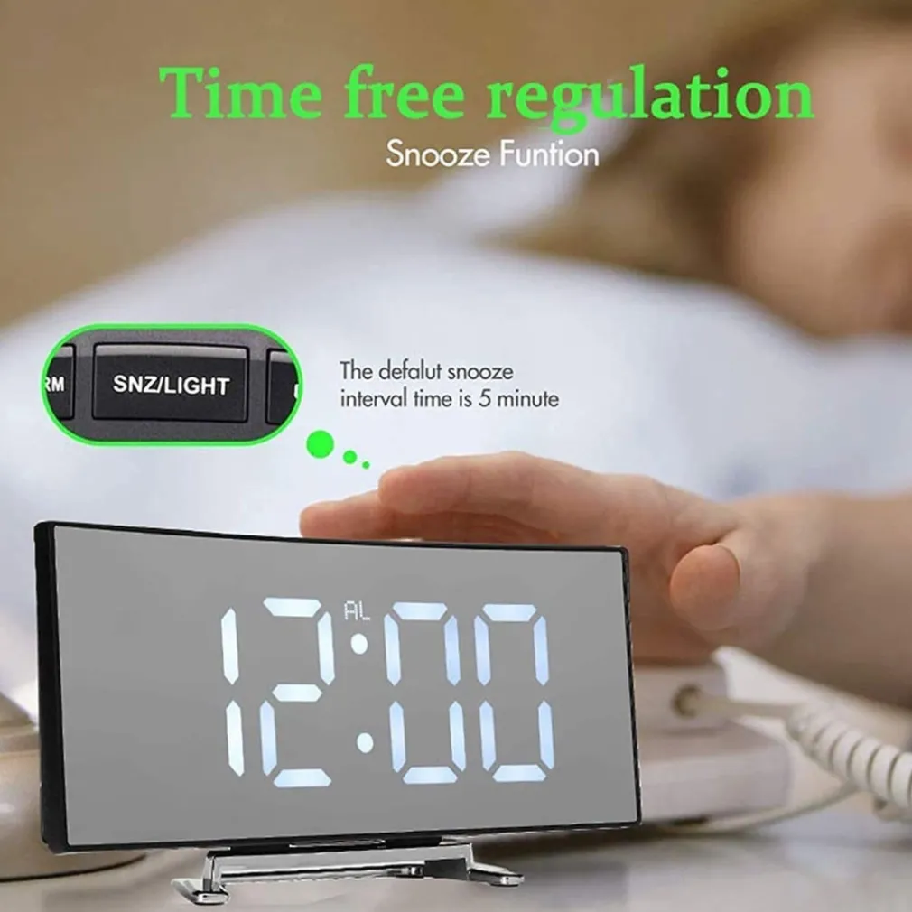 OROLOGIO SVEGLIA DIGITALE CON DATARIO TERMOMETRO DISPLAY A SPECCHIO DA TAVOLO