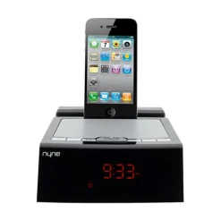 OROLOGIO SVEGLIA PER IPHONE/IPOD DOCKING STATION LETTORE AUDIO MP3 AUX RADIO