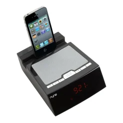 OROLOGIO SVEGLIA PER IPHONE/IPOD DOCKING STATION LETTORE AUDIO MP3 AUX RADIO