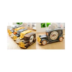 OROLOGIO SVEGLIA TAVOLO FORMA MACCHINA CLASSICA CAR ANALOGICA ALLARME CASA