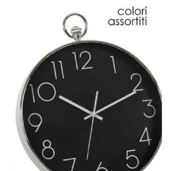 OROLOGIO 30X4 CM DA PARETE TONDO COLORI ASSORTITI IN PLASTICA SILENZIOSO 798054