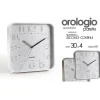 OROLOGIO 30X4CM DA PARETE QUADRATO CLASSICO MODERNO SILENZIOSO COLORI ASS 684142