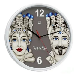 OROLOGIO 31X4CM DA PARETE TESTA DI MORO MARRONE MODERNO TONDO COLORI ASS 820205